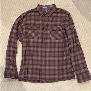 Kuhl Men's Casual Plaid Shirt in Brown and Red